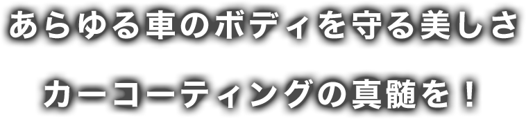 あらゆる車のボディを守る美しさ カーコーティングの真髄を！